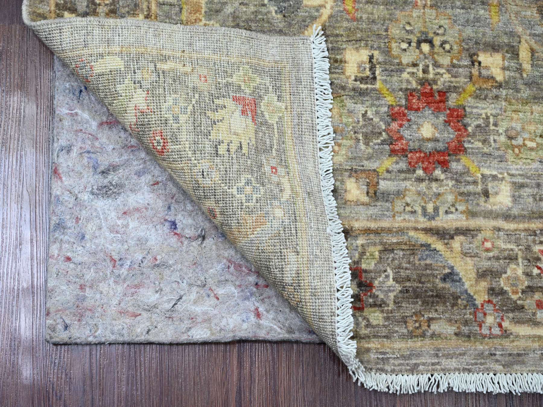 3'1" x 4'9" New Hand Knotted Grey Wool Rectangle Oriental Rug - MOA10220353