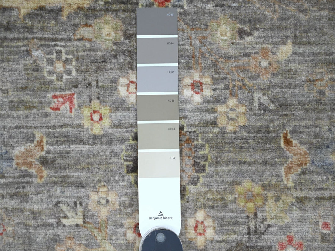 3'1" x 4'9" New Hand Knotted Grey Wool Rectangle Oriental Rug - MOA10220353