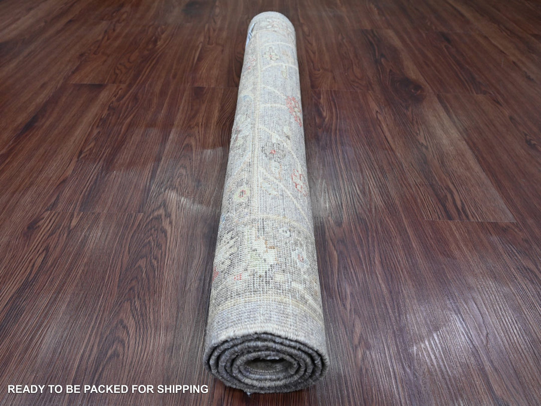 3'1" x 4'9" New Hand Knotted Grey Wool Rectangle Oriental Rug - MOA10220353