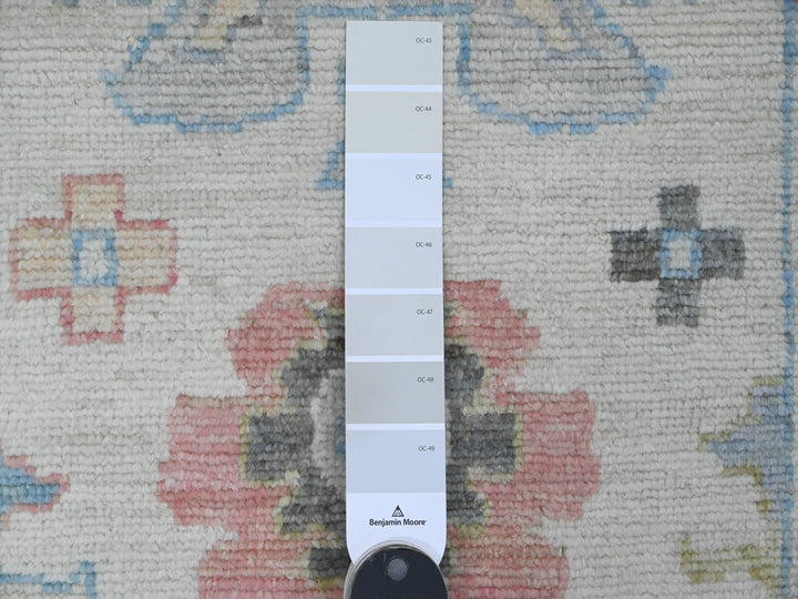 2'9" x 16'0" New Hand Knotted Ivory Wool Runner Oriental Rug - MOA10220356