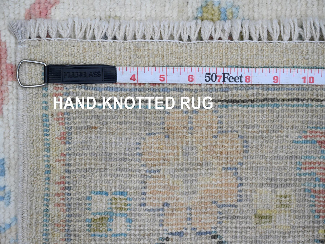 2'9" x 16'0" New Hand Knotted Ivory Wool Runner Oriental Rug - MOA10220356