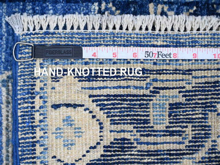 2'9" x 19'8" New Hand Knotted Blue Wool Runner Oriental Rug - MOA10220359