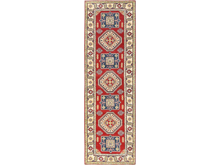 4'0" x 13'6" New Hand Knotted Red Wool Runner Oriental Rug - MOA1022035