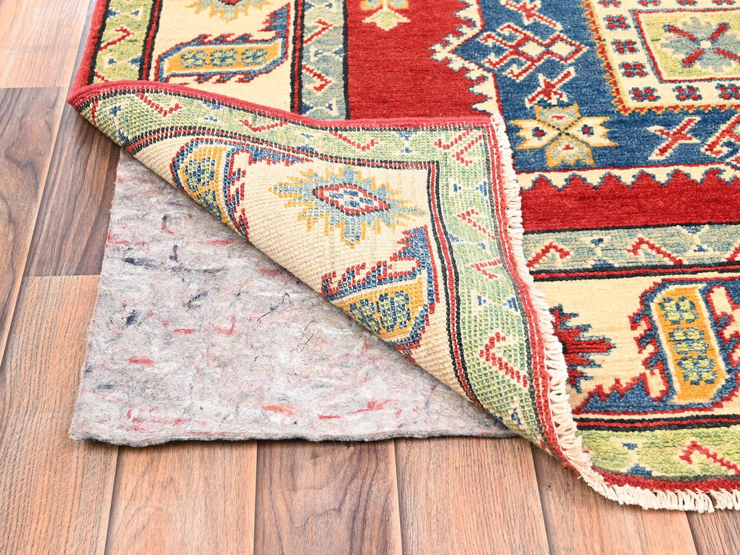 4'0" x 13'6" New Hand Knotted Red Wool Runner Oriental Rug - MOA1022035