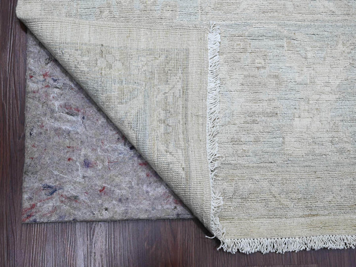9'10" x 13'6" New Hand Knotted Ivory Wool Rectangle Oriental Rug - MOA10220363