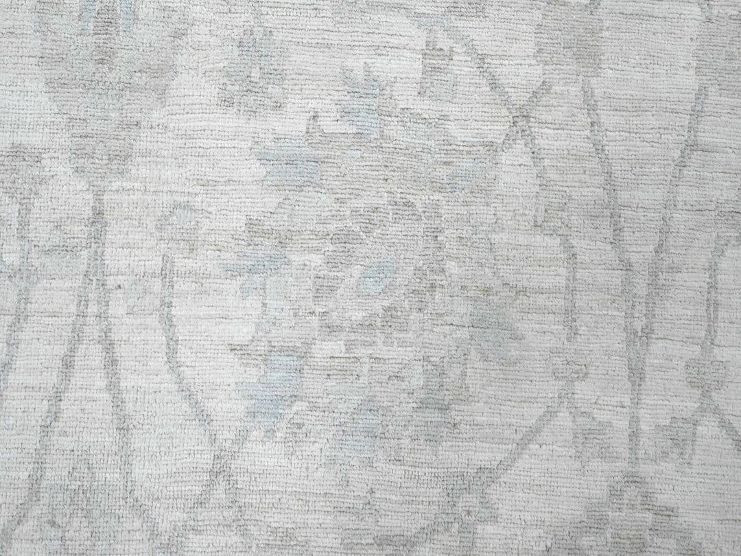 9'10" x 13'6" New Hand Knotted Ivory Wool Rectangle Oriental Rug - MOA10220363