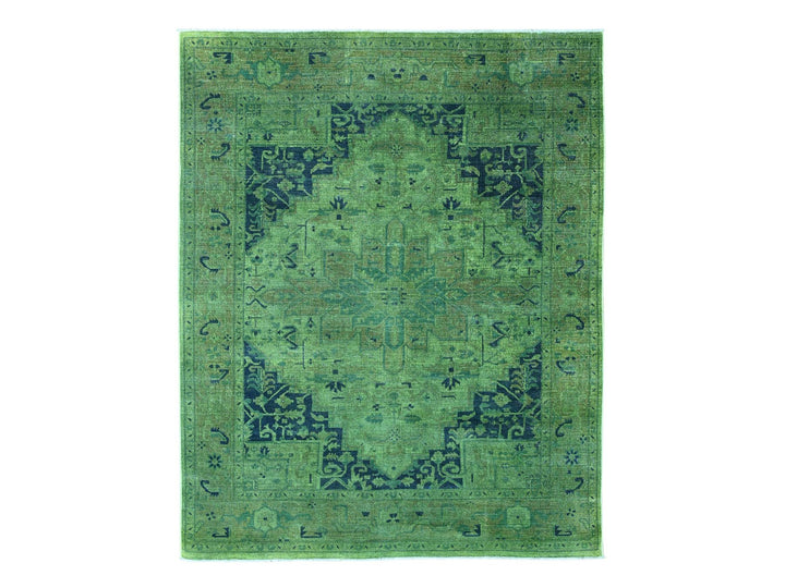 7'9" x 9'8" New Hand Knotted Overdyed Wool Rectangle Oriental Rug - MOA10220371