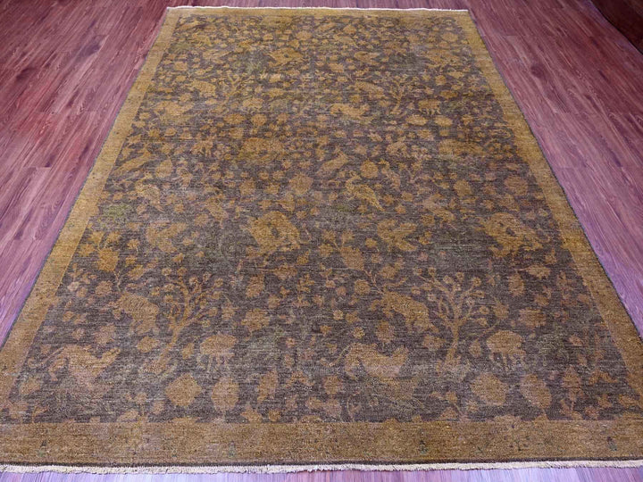 7'8" x 10'1" New Hand Knotted Overdyed Wool Rectangle Oriental Rug - MOA10220372