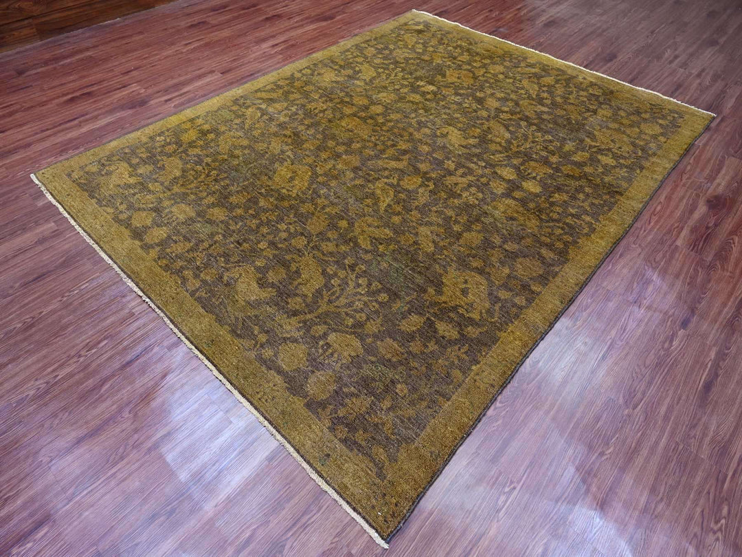 7'8" x 10'1" New Hand Knotted Overdyed Wool Rectangle Oriental Rug - MOA10220372