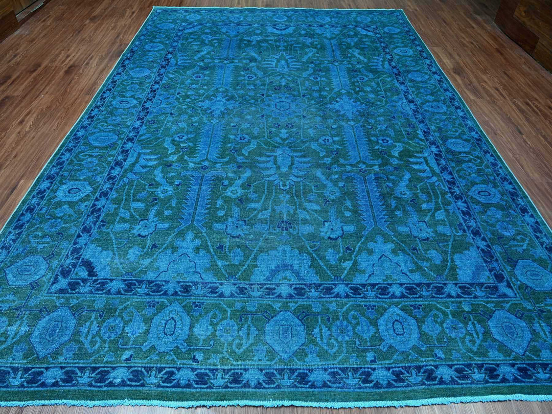 9'4" x 12'9" New Hand Knotted Overdyed Wool Rectangle Oriental Rug - MOA10220373