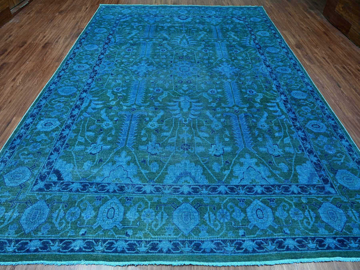 9'4" x 12'9" New Hand Knotted Overdyed Wool Rectangle Oriental Rug - MOA10220373