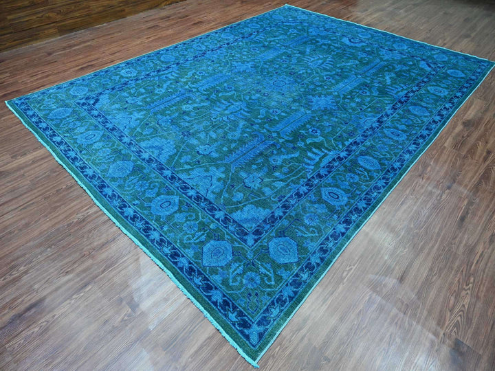 9'4" x 12'9" New Hand Knotted Overdyed Wool Rectangle Oriental Rug - MOA10220373
