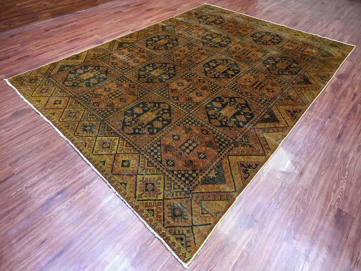 8'10" x 12'2" New Hand Knotted Overdyed Wool Rectangle Oriental Rug - MOA10220374