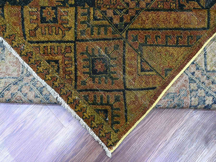 8'10" x 12'2" New Hand Knotted Overdyed Wool Rectangle Oriental Rug - MOA10220374