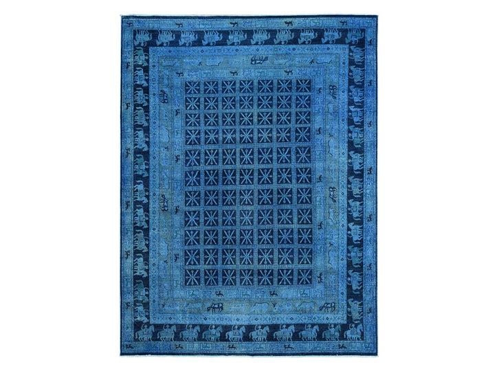 8'11" x 11'11" New Hand Knotted Overdyed Wool Rectangle Oriental Rug - MOA10220375