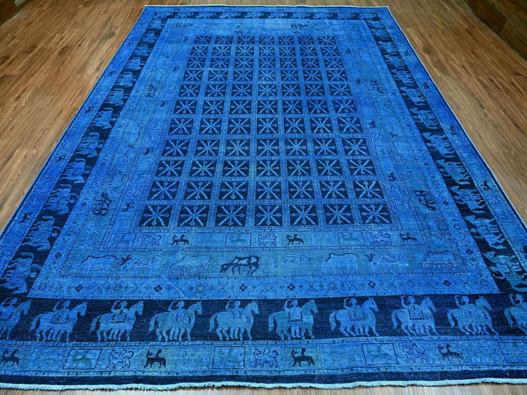 8'11" x 11'11" New Hand Knotted Overdyed Wool Rectangle Oriental Rug - MOA10220375