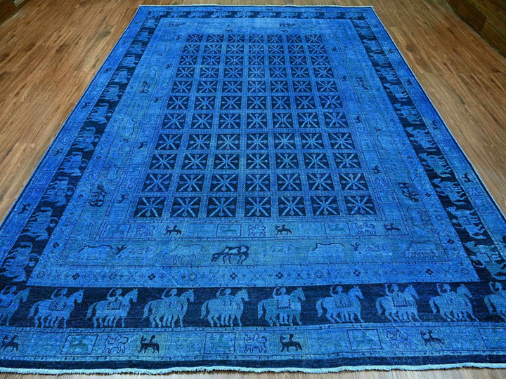 8'11" x 11'11" New Hand Knotted Overdyed Wool Rectangle Oriental Rug - MOA10220375