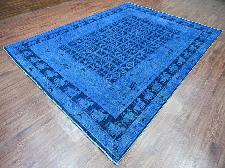 8'11" x 11'11" New Hand Knotted Overdyed Wool Rectangle Oriental Rug - MOA10220375