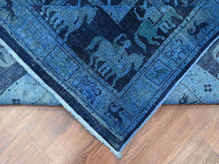 8'11" x 11'11" New Hand Knotted Overdyed Wool Rectangle Oriental Rug - MOA10220375
