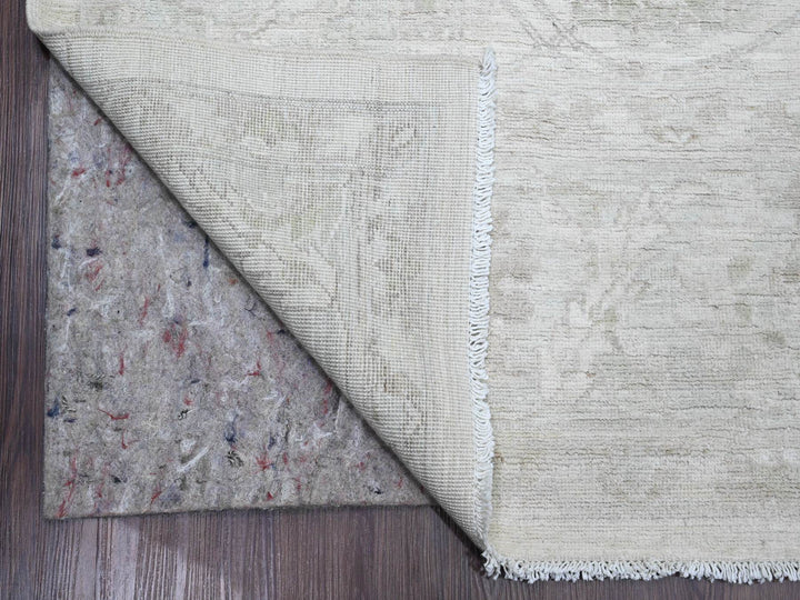 8'8" x 11'5" New Hand Knotted Ivory Wool Rectangle Oriental Rug - MOA10220377