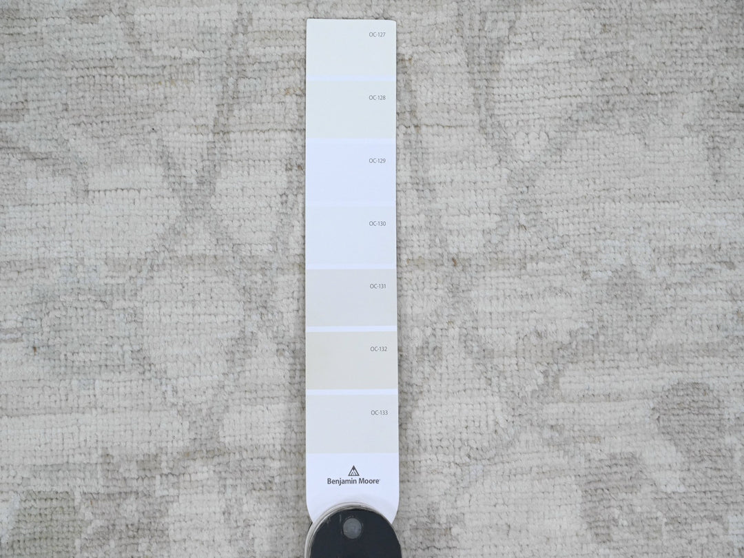8'8" x 11'5" New Hand Knotted Ivory Wool Rectangle Oriental Rug - MOA10220377
