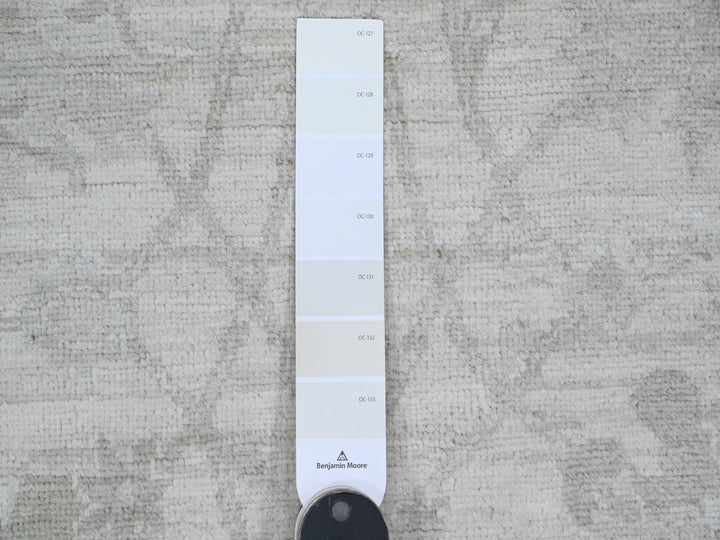 8'8" x 11'5" New Hand Knotted Ivory Wool Rectangle Oriental Rug - MOA10220377