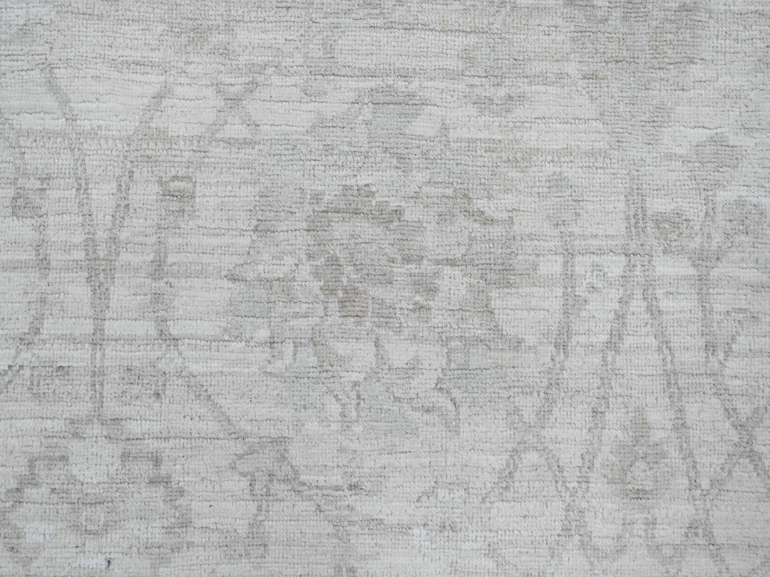 8'8" x 11'5" New Hand Knotted Ivory Wool Rectangle Oriental Rug - MOA10220377