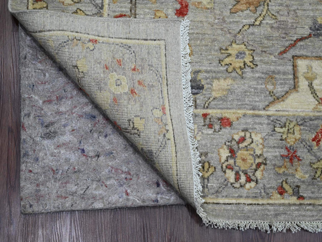 8'11" x 11'7" New Hand Knotted Grey Wool Rectangle Oriental Rug - MOA10220379