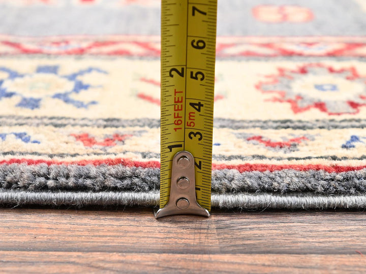 2'9" x 18'9" New Hand Knotted Grey Wool Runner Oriental Rug - MOA1022037