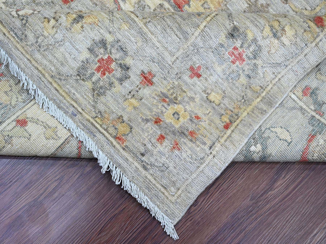 7'10" x 10'0" New Hand Knotted Grey Wool Rectangle Oriental Rug - MOA10220380