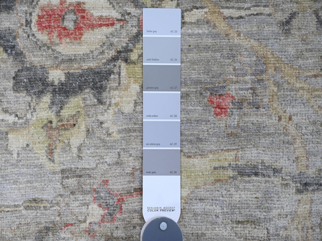 7'10" x 10'0" New Hand Knotted Grey Wool Rectangle Oriental Rug - MOA10220380