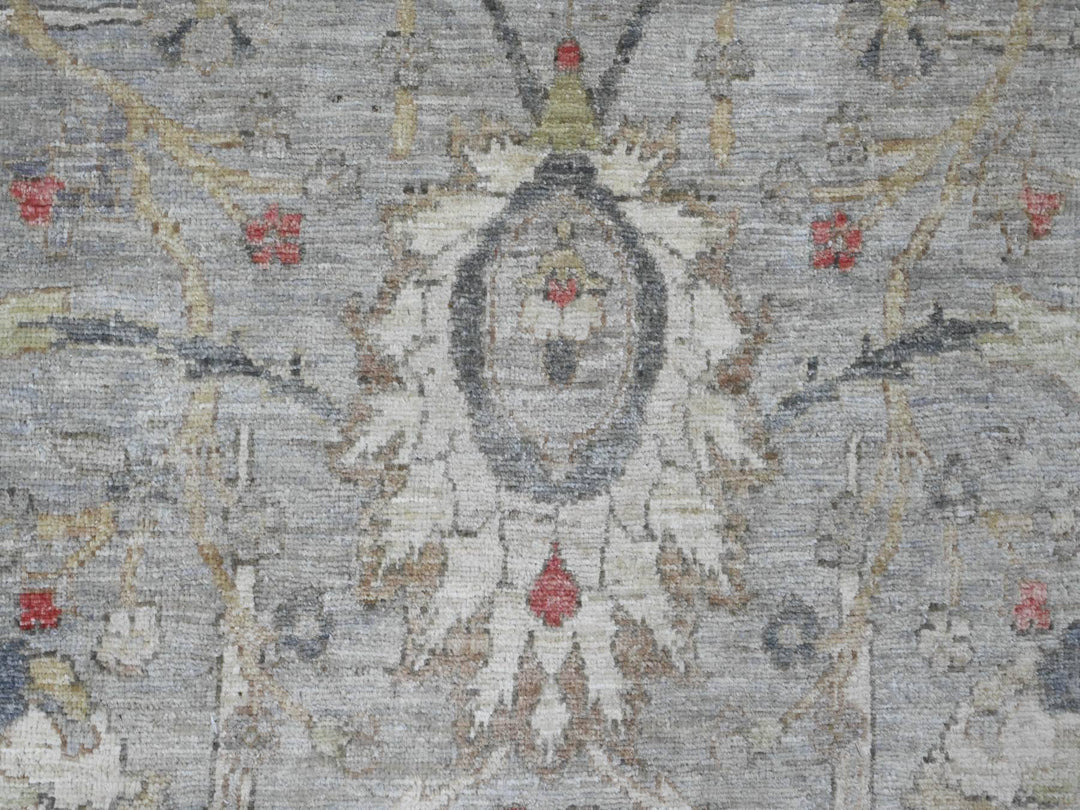7'10" x 10'0" New Hand Knotted Grey Wool Rectangle Oriental Rug - MOA10220380