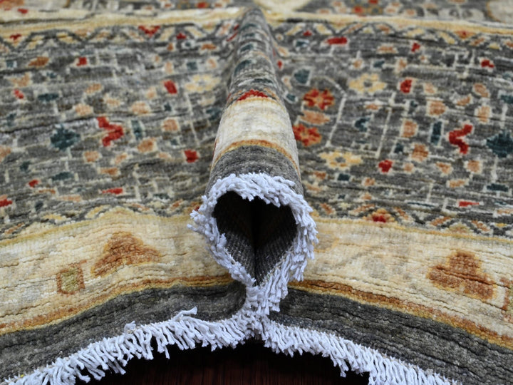 9'9" x 13'8" New Hand Knotted Brown Wool Rectangle Oriental Rug - MOA10220381