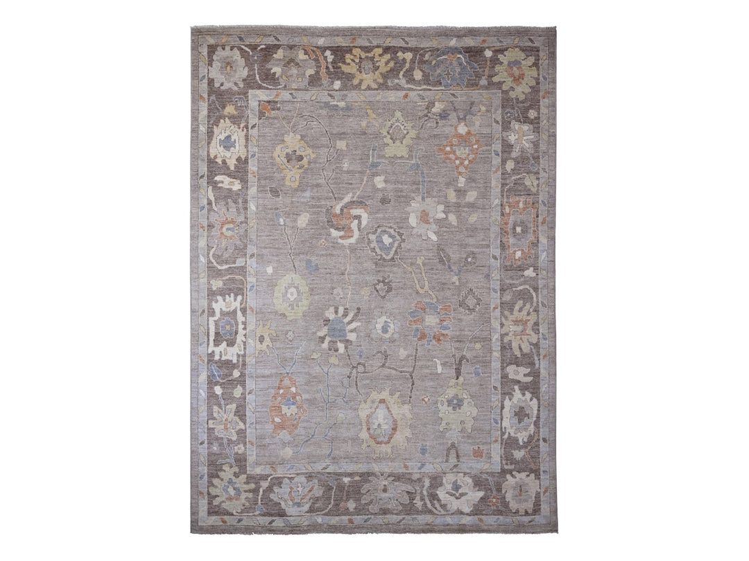 9'10" x 13'6" New Hand Knotted Grey Wool Rectangle Oriental Rug - MOA10220388