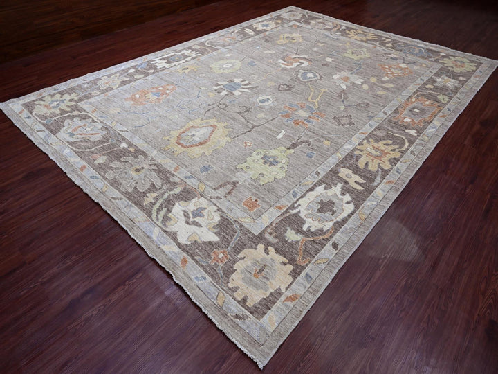 9'10" x 13'6" New Hand Knotted Grey Wool Rectangle Oriental Rug - MOA10220388