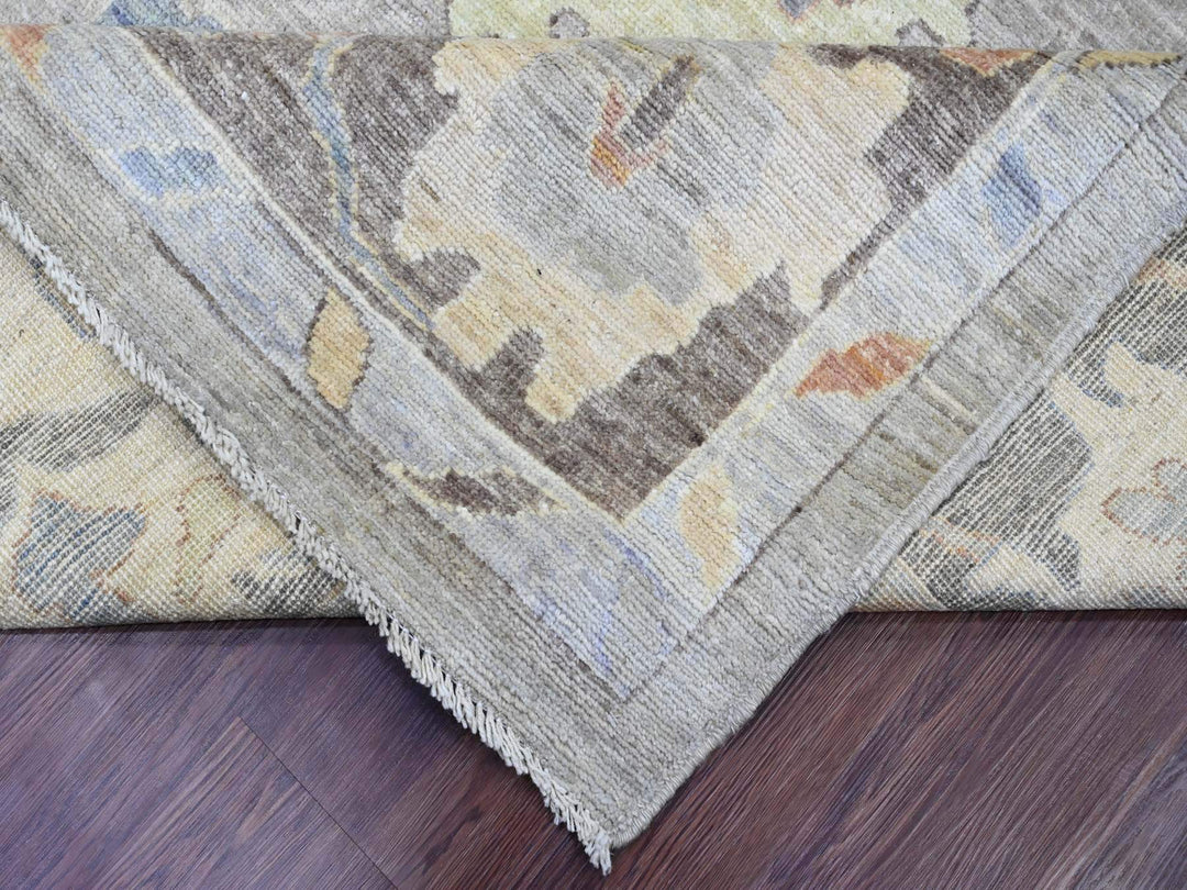 9'10" x 13'6" New Hand Knotted Grey Wool Rectangle Oriental Rug - MOA10220388