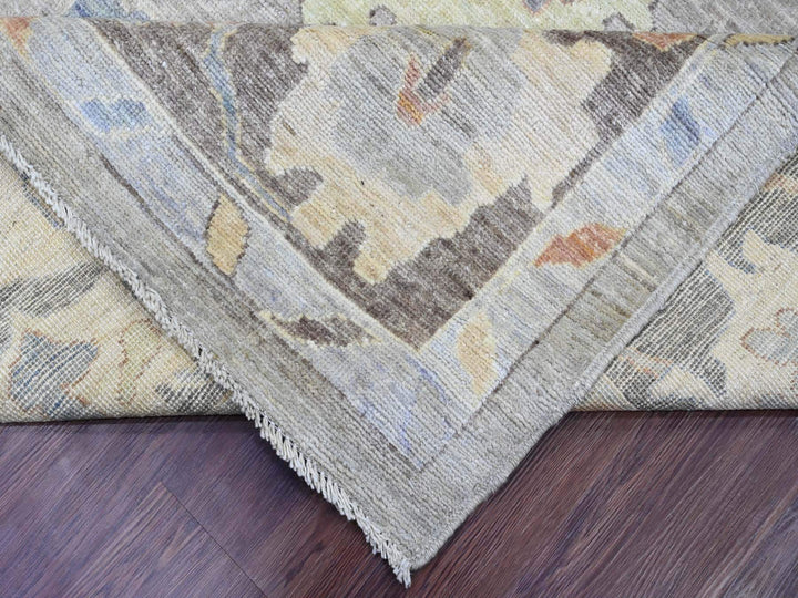 9'10" x 13'6" New Hand Knotted Grey Wool Rectangle Oriental Rug - MOA10220388