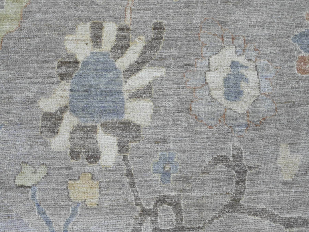 9'10" x 13'6" New Hand Knotted Grey Wool Rectangle Oriental Rug - MOA10220388