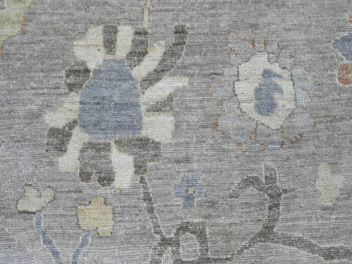 9'10" x 13'6" New Hand Knotted Grey Wool Rectangle Oriental Rug - MOA10220388