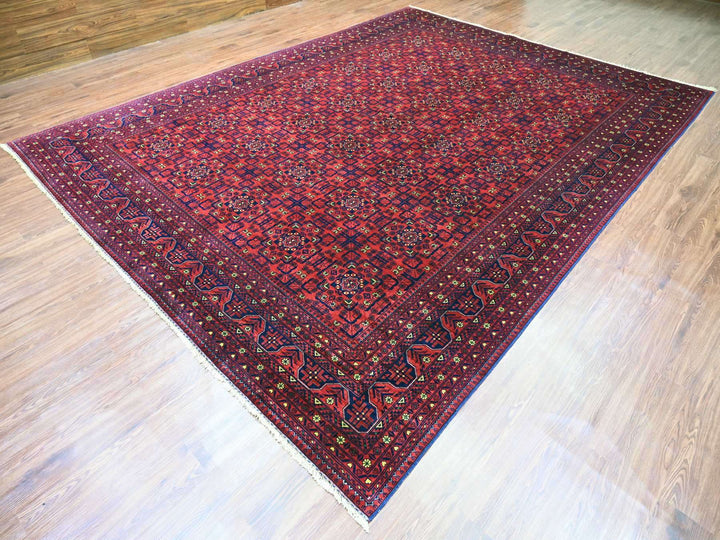 9'10" x 13'1" New Hand Knotted Red Wool Rectangle Oriental Rug - MOA10220389