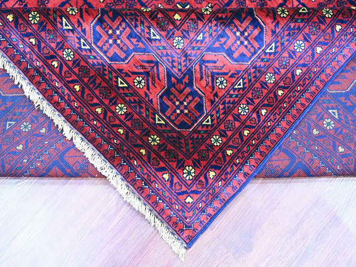 9'10" x 13'1" New Hand Knotted Red Wool Rectangle Oriental Rug - MOA10220389