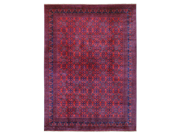 10'0" x 13'6" New Hand Knotted Red Wool Rectangle Oriental Rug - MOA10220390