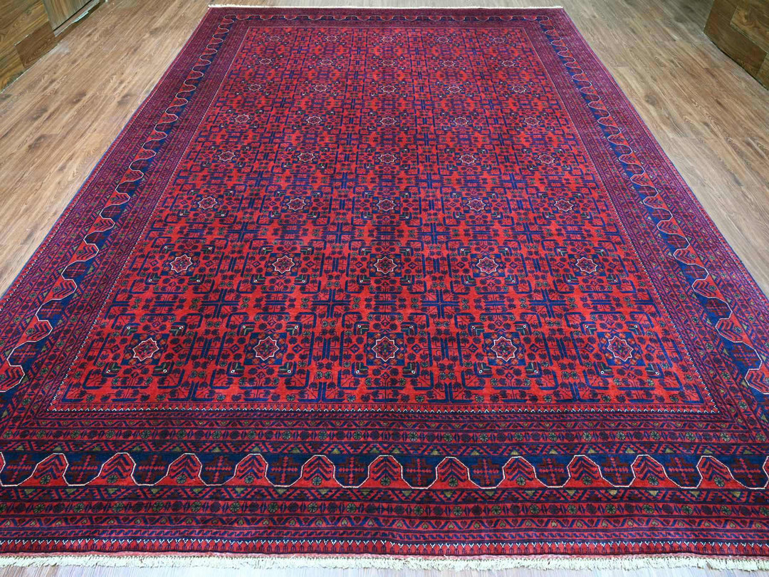 10'0" x 13'6" New Hand Knotted Red Wool Rectangle Oriental Rug - MOA10220390