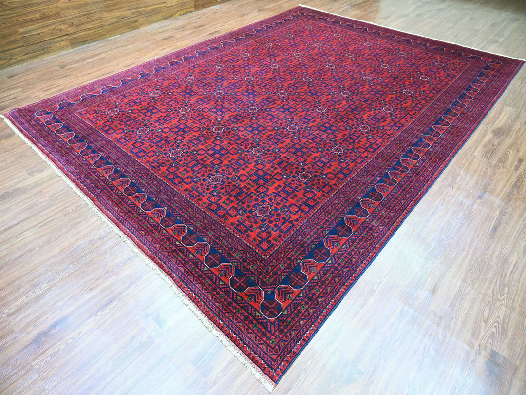 10'0" x 13'6" New Hand Knotted Red Wool Rectangle Oriental Rug - MOA10220390
