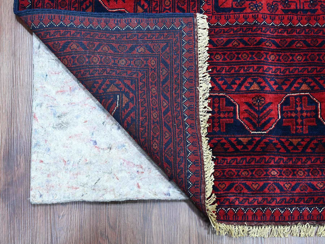 9'10" x 12'10" New Hand Knotted Red Wool Rectangle Oriental Rug - MOA10220392
