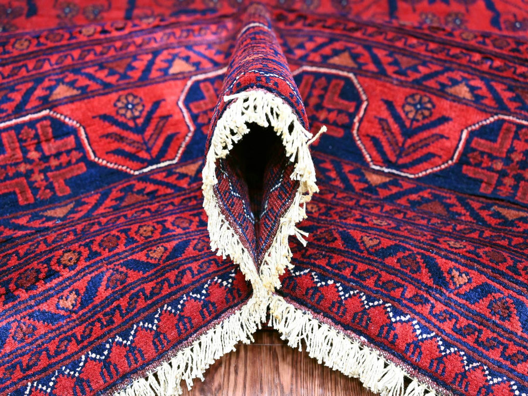 9'10" x 12'10" New Hand Knotted Red Wool Rectangle Oriental Rug - MOA10220392