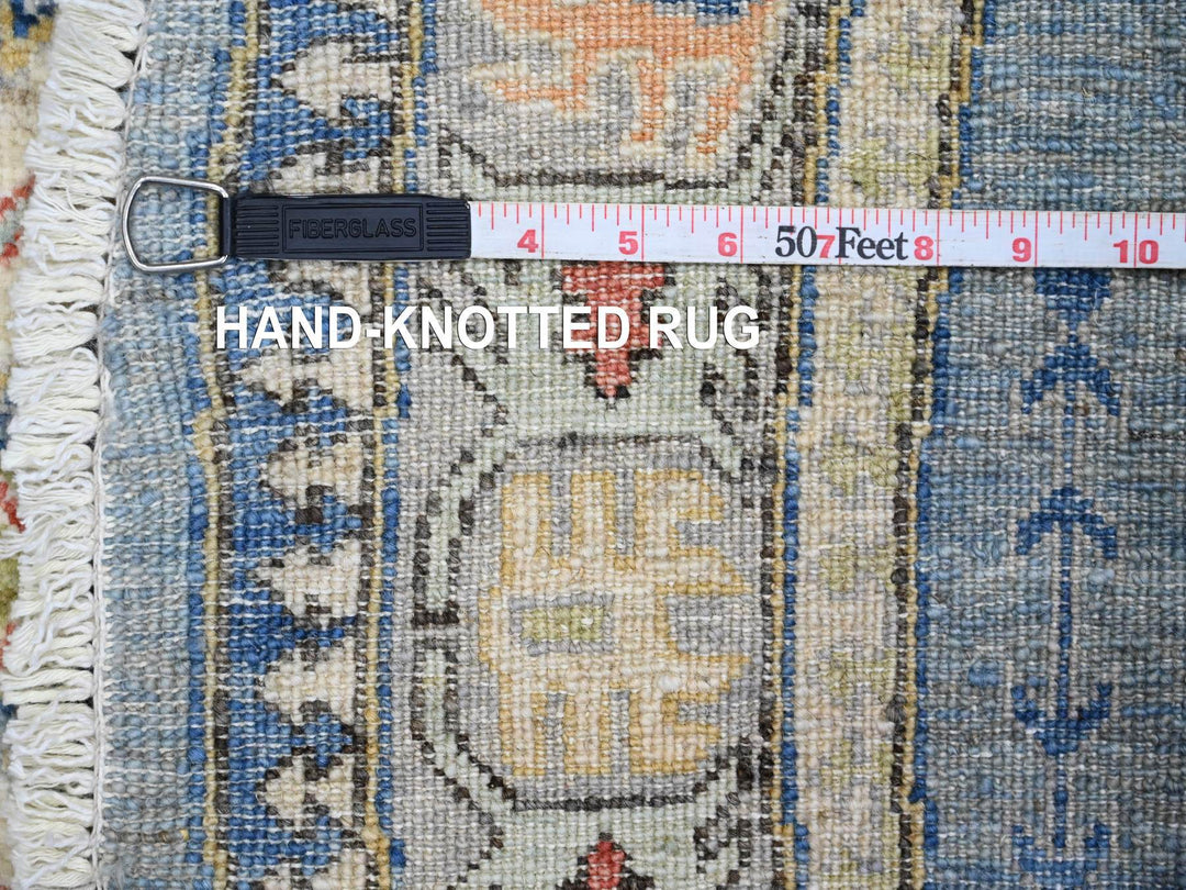 5'10" x 6'1" New Hand Knotted Blue Wool Round Oriental Rug - MOA10220393