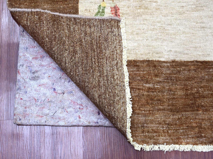 7'10" x 10'1" New Hand Knotted Ivory Wool Rectangle Oriental Rug - MOA10220395
