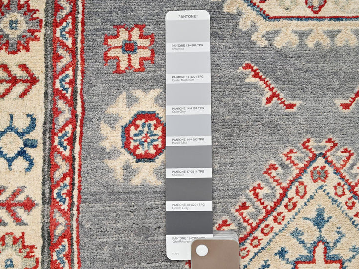 2'9" x 18'7" New Hand Knotted Grey Wool Runner Oriental Rug - MOA1022039