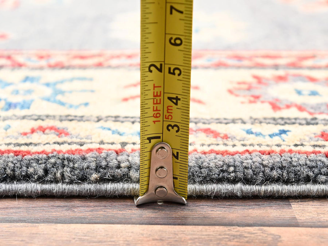 2'9" x 18'7" New Hand Knotted Grey Wool Runner Oriental Rug - MOA1022039